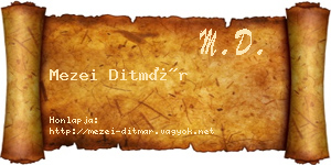 Mezei Ditmár névjegykártya